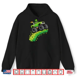 Hoodie Kids Monster Truck Funny Shamrock St PatrickS Day Boys Shirt
