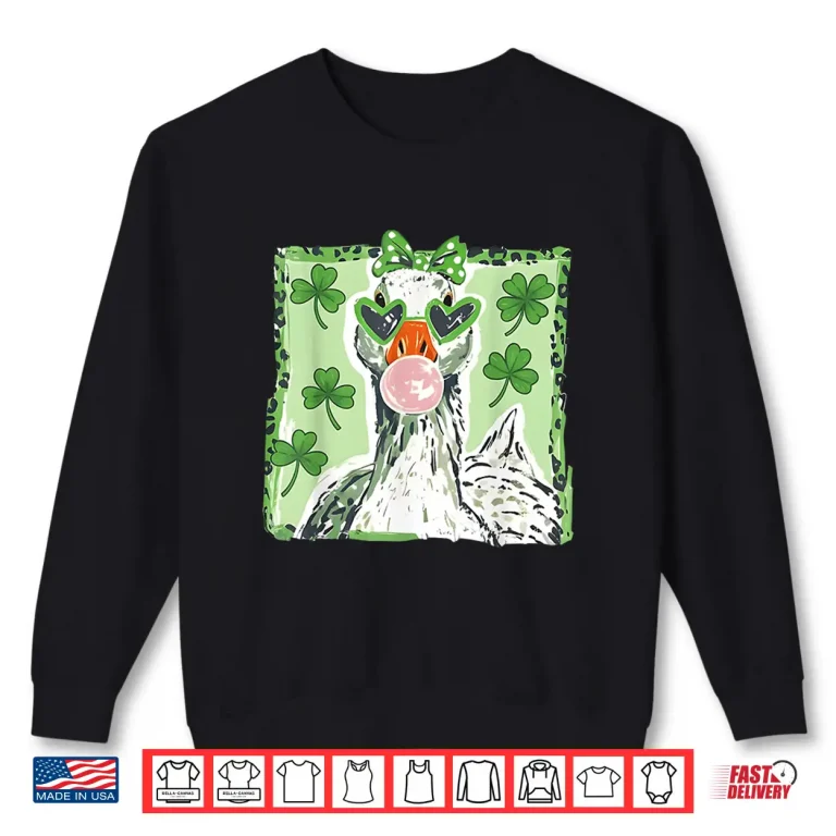 Leopard St Patrick'S Day Goose Cute Goose Lover Cute Animal Shirt 2 Sweatshirt Leopard St PatrickS Day Goose Cute Goose Lover Cute Animal Shirt