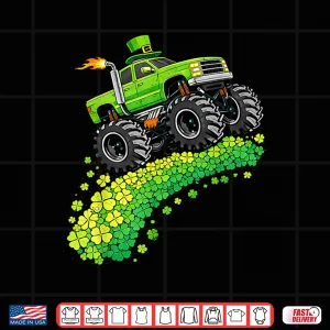 Design Kids Monster Truck Funny Shamrock St PatrickS Day Boys Shirt