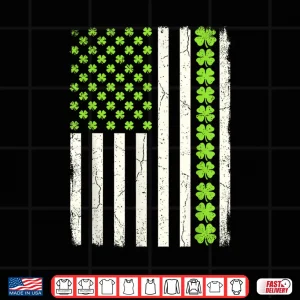 Design Lucky Shamrocks American Flag St PatrickS Day Men Women Shirt