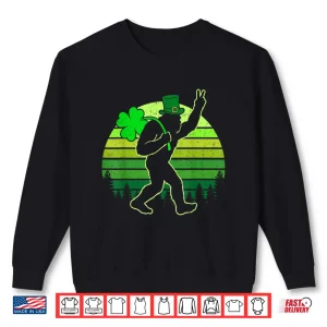 Sweatshirt Retro Funny St PatrickS Day Bigfoot Shamrock Men Women Kids Shirt