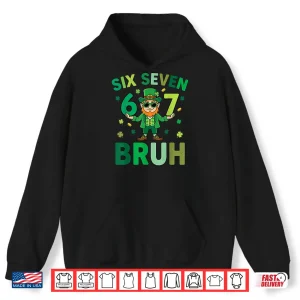 Six Seven Bruh Leprechaun 67 Meme St Patrick’S Day Kids Boys Shirt