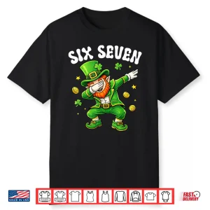 Six Seven Leprechaun Dabbing 67 Meme St Patrick’S Day Boys Shirt