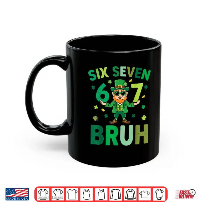 Mug Six Seven Bruh Leprechaun 67 Meme St PatrickS Day Kids Boys Shirt
