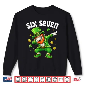 Sweatshirt Six Seven Leprechaun Dabbing 67 Meme St PatrickS Day Boys Shirt