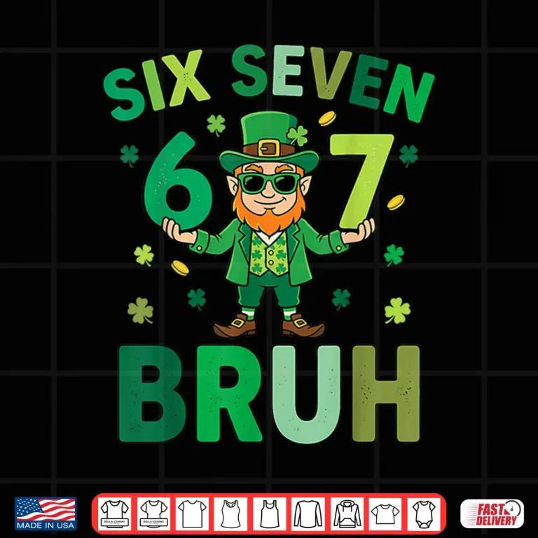 Design Six Seven Bruh Leprechaun 67 Meme St PatrickS Day Kids Boys Shirt