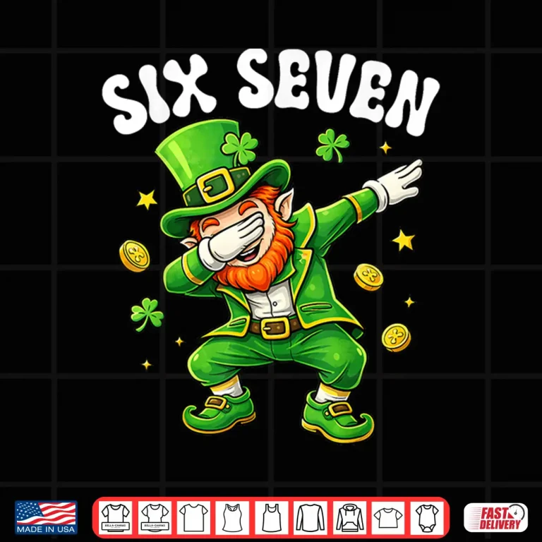 Design Six Seven Leprechaun Dabbing 67 Meme St PatrickS Day Boys Shirt