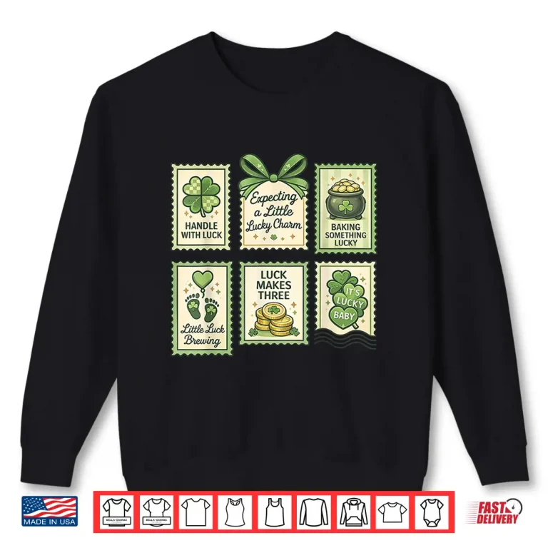 Sweatshirt Stamp St. PatrickS Day Pregnancy Announcement Reveal Baby Shirt