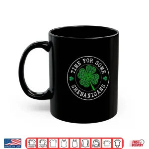 Mug Time For Some Shenanigans Leopard Clovers St Patrick Day Shirt