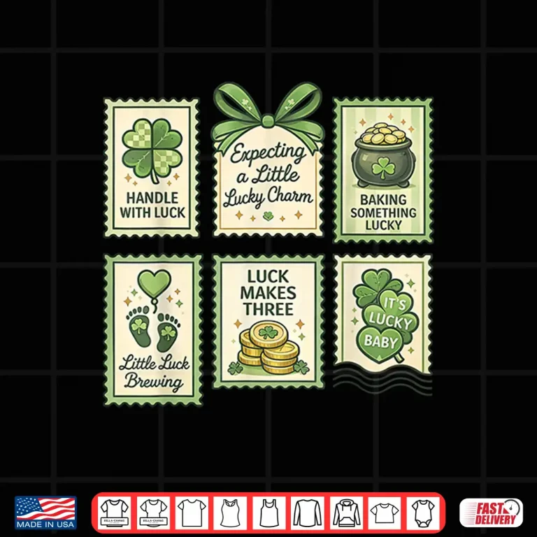 Design Stamp St. PatrickS Day Pregnancy Announcement Reveal Baby Shirt
