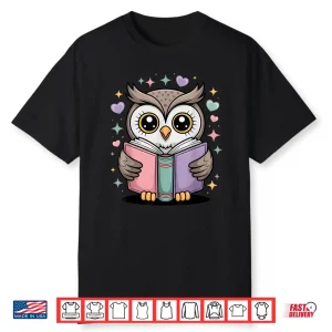 Cute Reading Owl Book Lover Teacher Librarian Bookworm Shirt