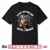 Easily Distracted By Cats And Books Librarians Bibliophiles Shirt