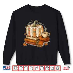 Sweatshirt Fall Book Pumpkin Halloween Reading Book Lovers Women Men Shirt