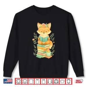 Sweatshirt Fox Reading Book Readers Teachers Librarians Bookworms Shirt