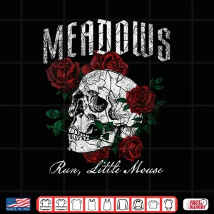 Design Retro Meadows Run Little Mouse Funny Skeleton Rose Bookish Shirt