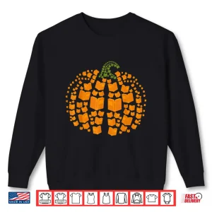 Sweatshirt Vintage Book Pumpkin Autumn Fall Librarians Bookworm Teacher Shirt