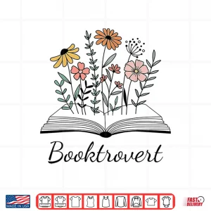 Design Booktrovert Gift For Book Lovers Readers Librarians Bookworm Shirt