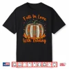 Fall In Love With Reading Pumpkin Autumn Librarians Teacher Shirt