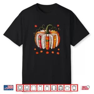 Book Lover Pumpkin Book Teacher Fall Halloween Thanksgiving Shirt