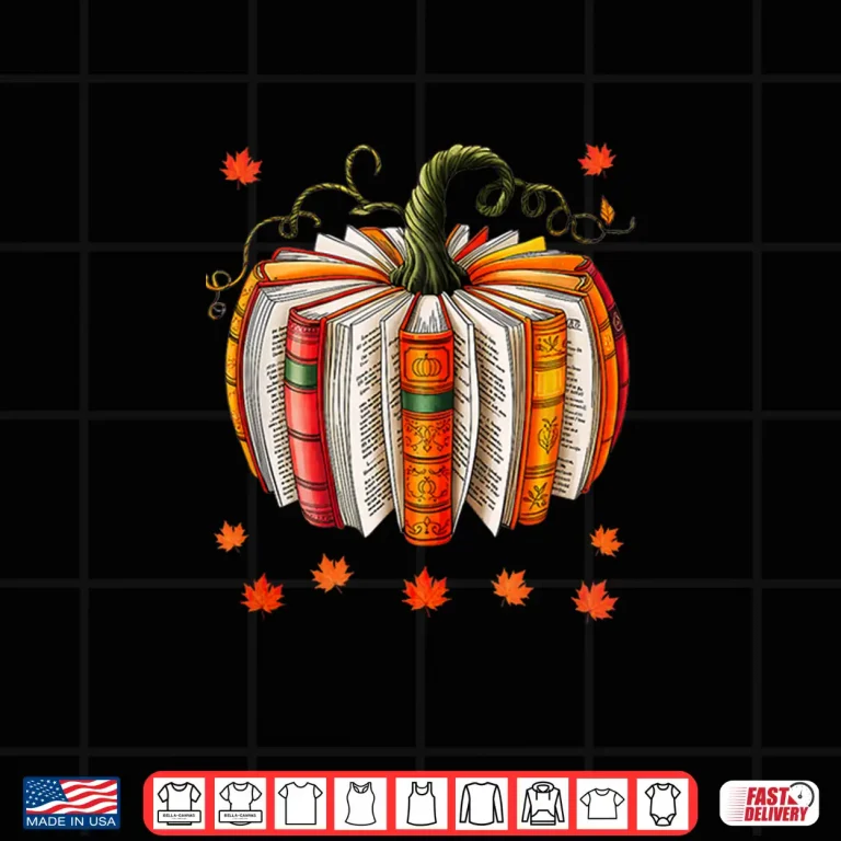 Design Book Lover Pumpkin Book Teacher Fall Halloween Thanksgiving Shirt
