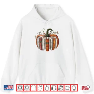 Hoodie Halloween Teacher Librarians Fall Book Pumpkin Retro Reading Shirt