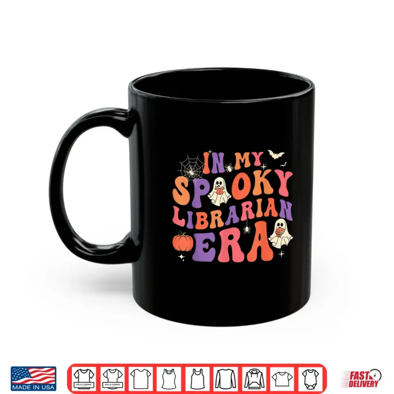 Mug In My Spooky Librarian Era Retro Ghost Halloween Teachers Shirt