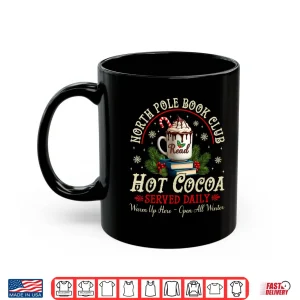 Mug North Pole Book Club Hot Cocoa Librarians Bookish Christmas Shirt