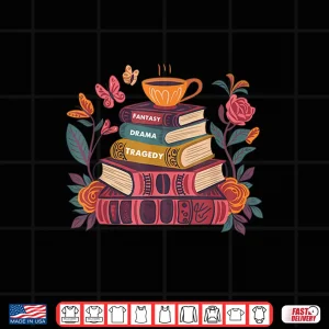 Design Retro Subtle Book Fantasy Drama Tragedy Funny Bookish Reader Shirt