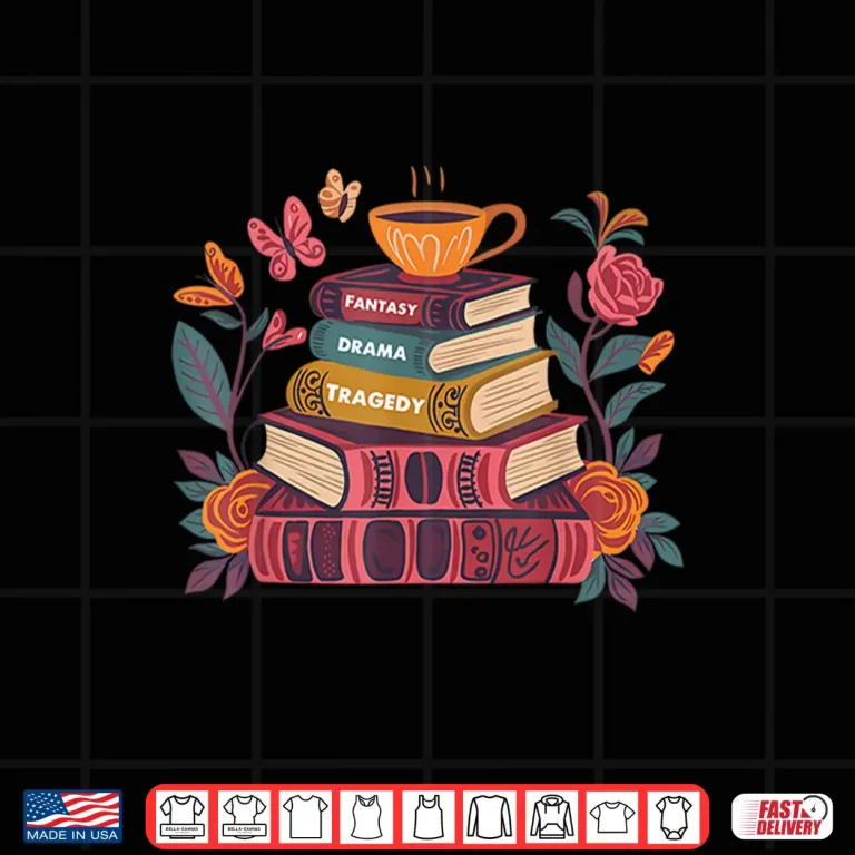 Retro Subtle Book Fantasy Drama Tragedy Funny Bookish Reader Shirt 4 Design Retro Subtle Book Fantasy Drama Tragedy Funny Bookish Reader Shirt