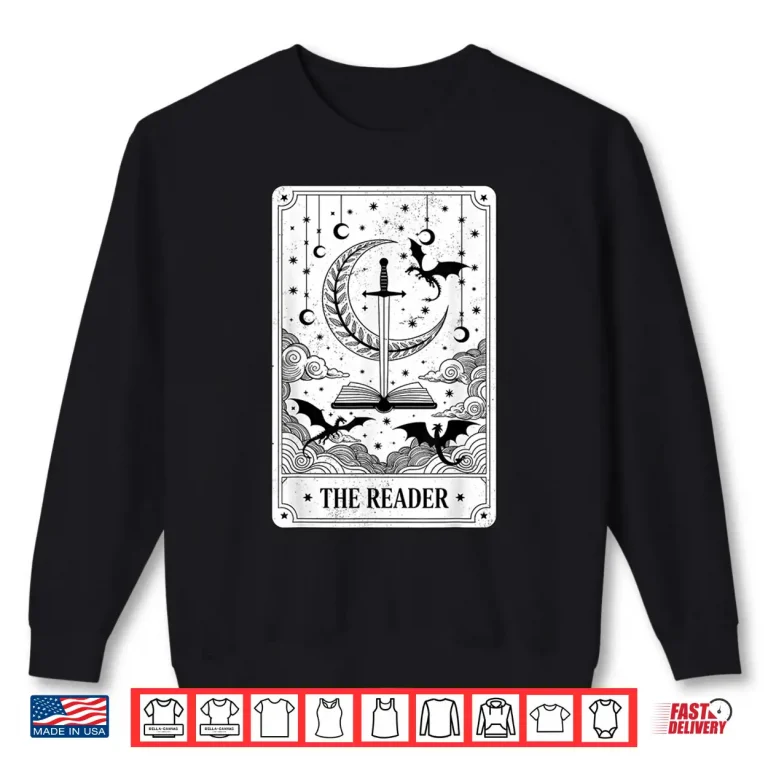 Sweatshirt The Reader Tarot Card Bookworm Books Lover Dragon Librarians Shirt