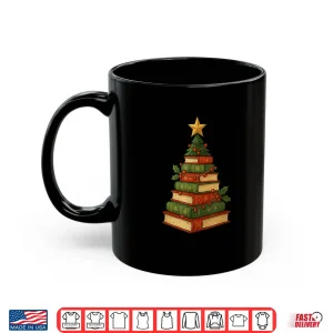 Mug Christmas Book Tree Bookshelf Holiday For Readers Librarians Shirt