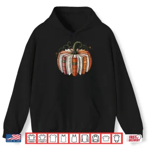 Hoodie Fall Book Pumpkin Halloween Teacher Librarian Thanksgiving Shirt