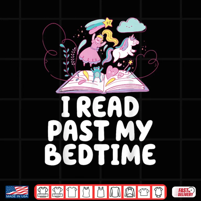 Design I Read Past My Bedtime Reading Unicorn Book Lover Shirt