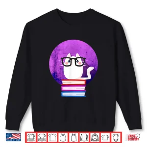Sweatshirt Nerdy Cat Funny Book Nerd Librarians Shirt