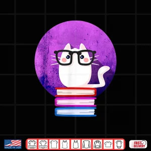 Design Nerdy Cat Funny Book Nerd Librarians Shirt