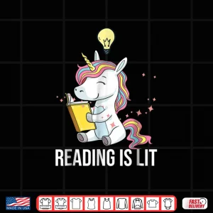 Design Reading Is Lit Shirt Unicorn Funny English Teacher Shirts