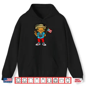 Hoodie Funny Coqui Frog Puerto Rico Flag For Kids Girls Shirt