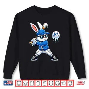 Sweatshirt Funny Dripping Drip Baseball Rabbit Bunny Easter Men Boy Kid Shirt