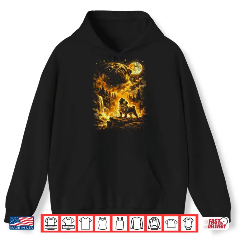 Hoodie Pug Howling At Moon Shirt
