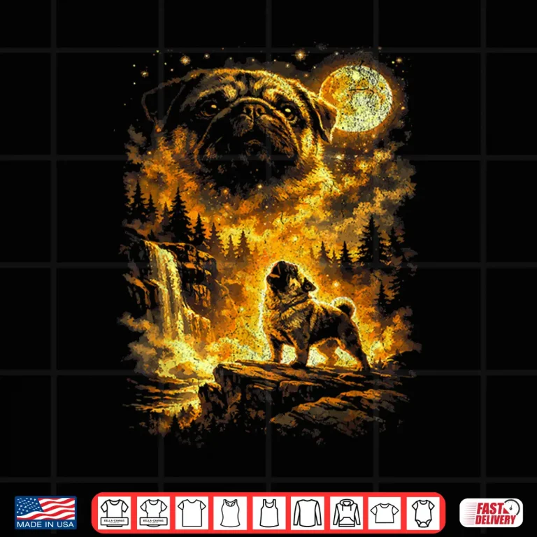 Design Pug Howling At Moon Shirt