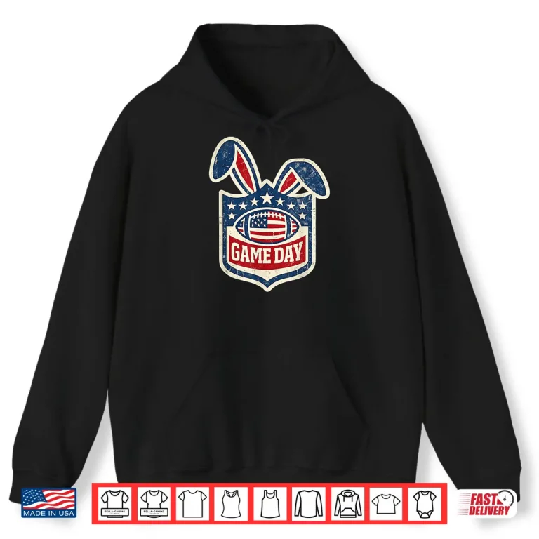 Hoodie Vintage Football Easter Game Day American Design Shirt