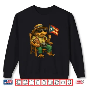 Sweatshirt Funny Coqui Frog Puerto Rico Flag Taino Boricua Hispanic Shirt