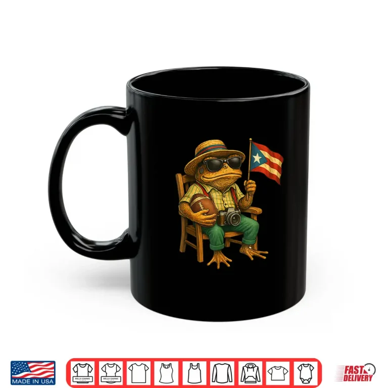 Mug Funny Coqui Frog Puerto Rico Flag Taino Boricua Hispanic Shirt