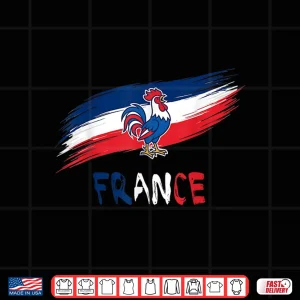 Design France Rooster Patriotic Graphic French Flag Pride Shirt