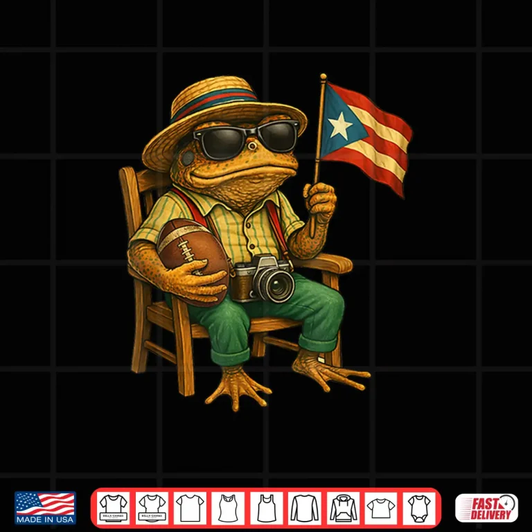 Design Funny Coqui Frog Puerto Rico Flag Taino Boricua Hispanic Shirt