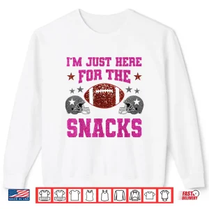 Sweatshirt Just Here For The Snacks American Football Funny Women Kids Shirt