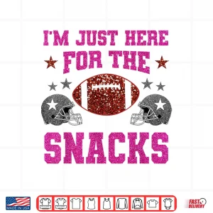 Design Just Here For The Snacks American Football Funny Women Kids Shirt
