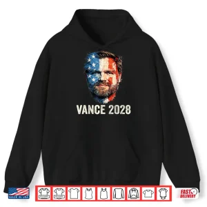 Hoodie Vance 2028 President 48 Us Flag Republican J.D. Vance Retro Shirt