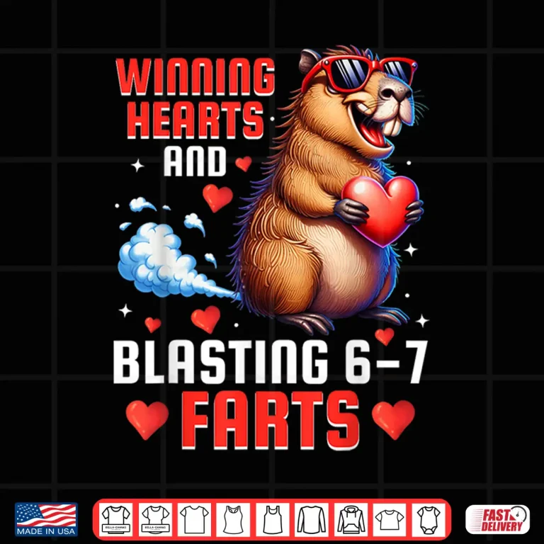 Design Winning Hearts 67 Meme Capybara Kids Boys ValentineS Day Shirt