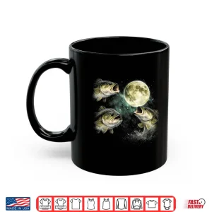 Mug Bass Fish Howling To The Moon Vintage Angler Fisherman Shirt
